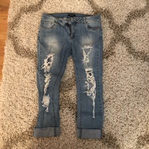 Distressed jeans